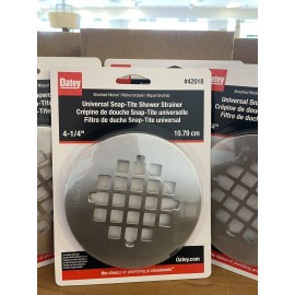 Oatey 4 PACK Oatey 42018 Universal Snap-Tite Round Strainer, 4-1/4", Brushed Nickel