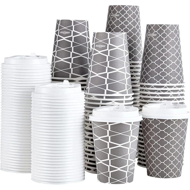 Disposable Coffee Cups With Lids 20 Oz 100 Sets To