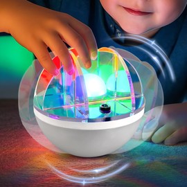 Northern Night Light for Kids, Aurora Mood Lighting 2-in1 Roly-Poly Toy Acrylic Decorative Atmosphere RGB Table Lamp with Color Lightness Changing Effects
