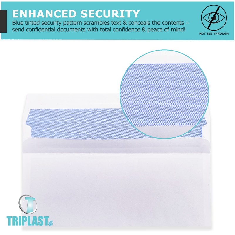 Triplast 20 x DL White Self Seal Security Envelopes (Size: