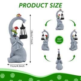 Cuteefun Elephant Solar Garden Decoration for Outdoors, Garden Animal Decoration with Solar Light, Weatherproof and Durable, Decorative Outdoor Figures for Garden Lawn, Housewarming Women Mum Birthday