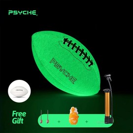 Psyche Size 9 Football Glow in The Dark Rugby Football With Pump Needles And Net Professional Training Game Ball For Entertainment &Training Sport - Style: Glowing Rugby