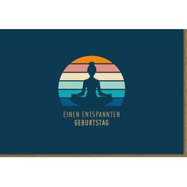 Yoga Birthday Card for Women Relaxation Wish Colourful Background Stylish Design - Perfect for Yoga Lovers Birthday - With Envelope