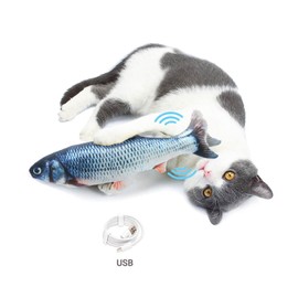 PawfectPals Touch Sensitive Realistic Silver Floppy Moving Dancing Cat Kicker Fish Dog and Cat Entertainment Toy with Catnip (Carp)