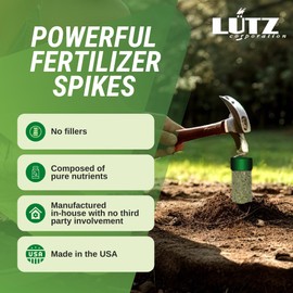 Lutz Corporation Ultra Citrus Tree Fertilizer Spikes, Plant Food Spikes for Tree & Shrubs - Easy Application, Treats Common Deficiencies - Nitrogen, Phosphate, Potash, Sulfur, and More - Pack of 40