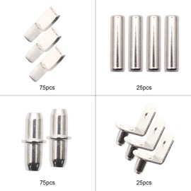 200Pcs 4 Styles Silver Shelf Bracket Pegs Kit, Nickel Plated Furniture Shelf Support Pins Shelf Support Pegs Studs Shelf Dowel Pins