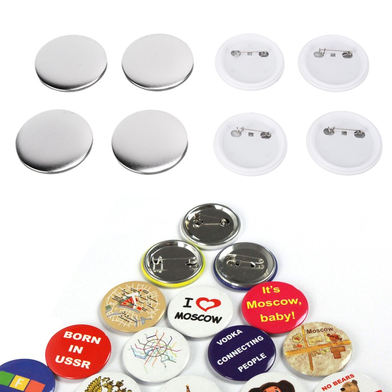 100Pcs Badge Back Cover Tinplate Plastic Base Avoid Rust Firm
