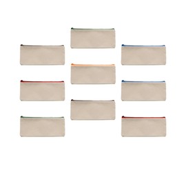 VICASKY 15PCS Blank Canvas Pencil Bag 21x11cm Zipper Pouch for School Office Cosmetics Multifunctional Storage for Students Artists and Professionals