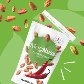 MagNuss Pistachio Seeds Sweet Chili 6 x 100 g Pack Crisp Pistachio Seeds with Spicy Chili Aroma Vegan