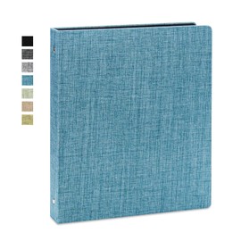 Vienrose 3 Ring Binder 1 Inch Round Rings Durable Binder with Linen Cover Holds 8.5" x 11" Paper for School Office and Home Blue