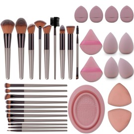 LHLXZQ Make-up Pinselset, 33 Stücke Make-up Pinselsets, Make-up Pinselset, Geschenkset, passend für Gesichts Concealer Foundation Puderblusher Lidschatten Rouge Lidschatten Kontur Concealer Aufhellung