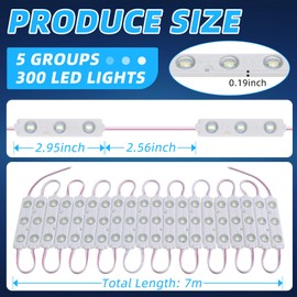 12V 300 LEDs Interior Van Light, White LED Ceiling Lighting Kits for Van RV Truck Boats Bus Cargo Trailers Lorries Transit Auto Vehicle, 100 Modules