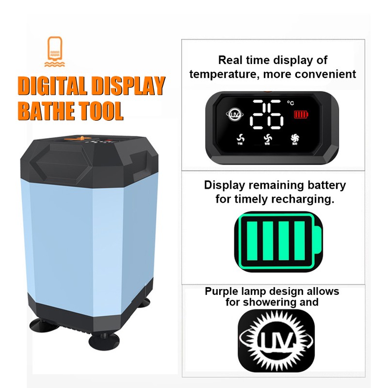 Portable Cordless Camping Shower Outdoor Electric Shower Pump Rechargeable Shower