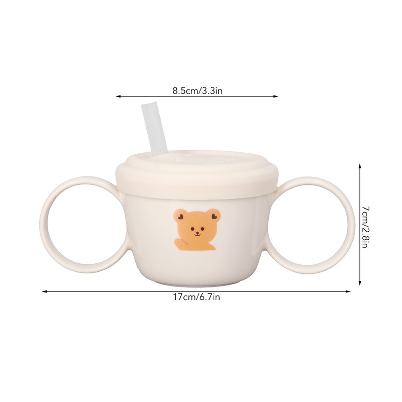 Baby Learning Drinking Cup 200mL Cartoon Animal Print Silicone Training