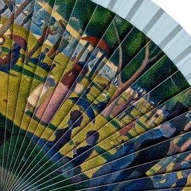 PracticDomus 07 Seurat Wooden Folding Fan 23 cm Printed Ideal as a Gift One Size