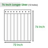 WellColor 76 Inch PEVA Shower Curtain Liner with 3 Weights,