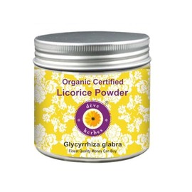 Deve Herbes Pure Licorice/Liquorice Powder (Glycyrrhiza glabra) for Skin - 100gm (3.5 oz)