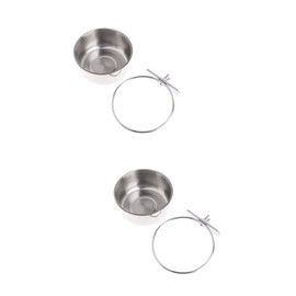 VANZACK 2 Piezas Tazón De Abrazadera De Loro Comida Jaula Agua Bol Botella Conejo Loro Cacatúa De Comida para Pájaros Comida para Periquitos Bandeja De Metal Comida De Pajaro El Perro