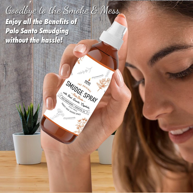 SOUL STICKS Palo Santo Smudge Spray – 3.5oz Smokeless Energy