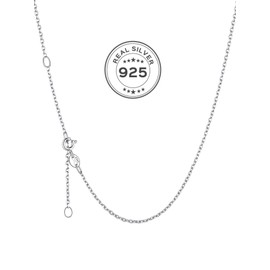ChicSilver Chain Necklace Woman 925 Sterling Silver Sturdy 1.5mm Cable Necklace Chain Upgraded Jump Ring - 18 Inch