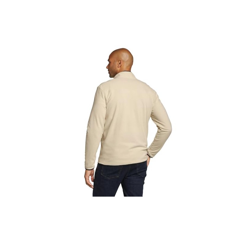 Eddie Bauer Men's Chutes Mock Neck Fleece, Ecru, Large