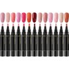 2 juegos de bolígrafos de esmalte uñas gel, 12 colores,