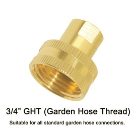 Joywayus 2PCS Brass Swivel Pipe Fitting 3/4"GHT x 1/4"NPT Double Female Thread Garden Hose Threaded to Pipe Threaded Adapter