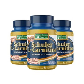 L-Carnitina 400 mg Schuler Pack de 3 Frascos con 60 Tabletas c/u | 180 Tabletas | Con L-Lisina, L-Colina y Vitamina C | 90 Días de Consumo