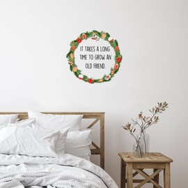 It Takes A Long Time to Grow an Old Friend Wall Mural Cute Birthday Graduation Gifts Present Tumblers Wall Sticker Vinyl Wall Stickers Quotes for Living Room Bathroom Playroom Home Decorations 18in