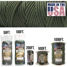 TOUGH-GRID 550 Paracord Rope Nylon Parachute Cord, Made in USA Survival Kit, Outdoor Adventures, Camping, Tactical Gear & Emergency Supplies, Military Type III Mil-Spec
