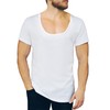 NO Show Deep Scoop Neck Cotton Odor-Control Undershirt for Men