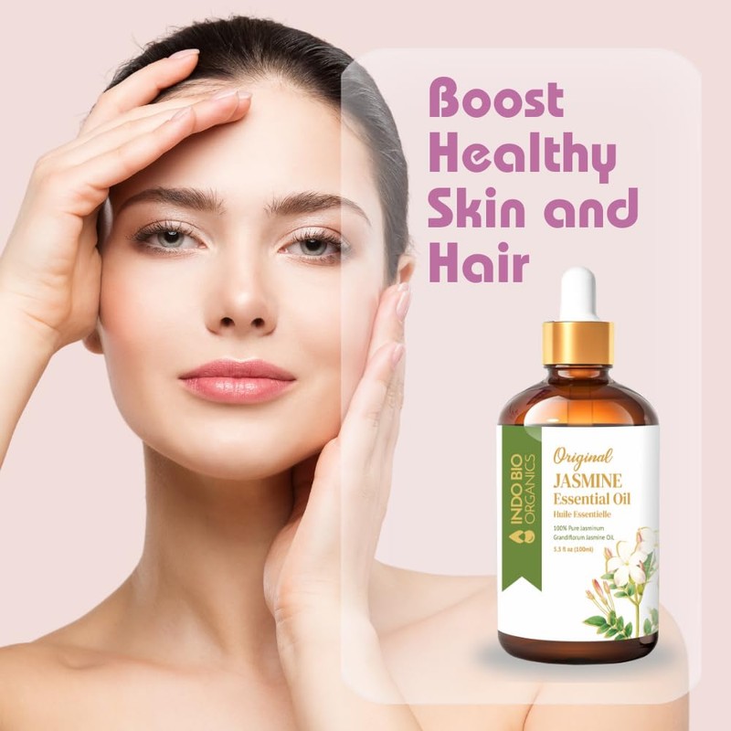 INDO BIO ORGANICS Jasmine Essential Oil (100ml), 100% Pure &