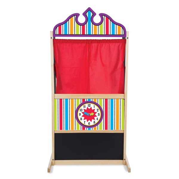 Melissa & Doug Deluxe Puppet Theater - Sturdy Wooden Construction - Puppet Show Theater For Kids