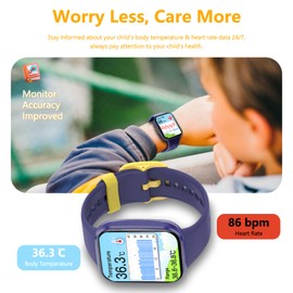 YoYoFit Smart Watch for Kids with/Without APP, 1.69" Fitness Tracker Watch Pedometer, Heart Rate Sleep Monitor, Calorie Step Counter, IP68 Waterproof Smartwatch for Girls Boys Teens 5-15, Blue