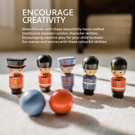 London Character Wooden Skittles - Bowling Set Skittles Game for Kids, Indoor and Garden Toys - Wooden Toys for 2 Year Olds, Toddler - Early Development & Activity Toys by Orange Tree Toys