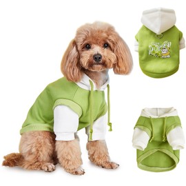 Chihuahua Clothing, FainFun Dog Clothes, Dog Christmas Jumper, Hunter Dog Jumper, Protects Your Dog or Cat's Face with Towing Holes (White Green, M)