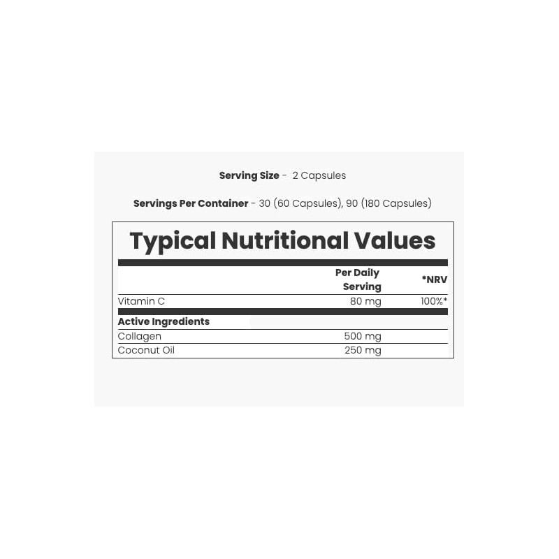 Coconut + Collagen (180 Capsules) - Myvitamins