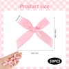 50 Pcs Mini Pink Satin Ribbon Bows,1.97 Inch Small Satin
