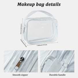 TotePrint Transparent Waterproof Vinyl Handbag Makeup Waterproof Shoulder Tote Bag 11.8'' ×5.12'' ×8.26'', transparent, Modern