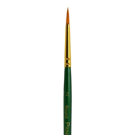Princeton Artist Brush Co. Lauren Series 4350 - Short Handled Round Size 2 - Single Golden Synthetic Paintbrush for Watercolor and Acrylic Painting