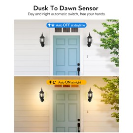 VIANIS Outdoor Garage Lights Wall Mount, Dusk to Dawn LED Outdoor Lighting Wall Lanterns for Porch, Black Exterior Light Fixture, Waterproof Outdoor Sconce Lights, Outside Light for House 2 Packs