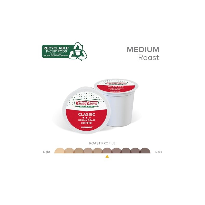 Krispy Kreme Classic Coffee, Keurig Single Serve K-Cup Pods, Medium