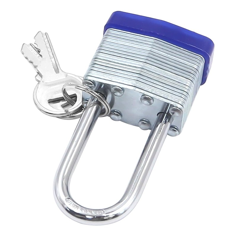 ANCLLO 2 Pack Padlocks with Keys, Long Shackle Padlocks Heavy