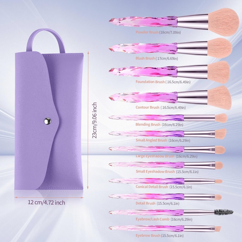 DUAIU Makeup Brushes,12pcs Professional Make Up Brush Set Premium Synthetic