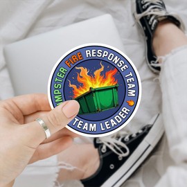 3 Pcs Dumpster Fire Response Team Team Leader, Dumpster Fire Sticker, This is Fine Sticker, Everything's Fine Dumpster Fire - Vinyl Decal for Water Bottles Laptop 3 Inches (Team Leader)