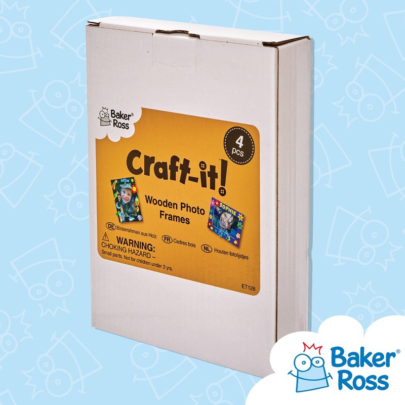 Baker Ross Portafoto di Legno per Bambini da Realizzare, Personalizzare