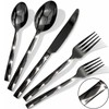 Culterman Modern Silverware Set, Stainless Steel Flatware, Twisted Handle Design,