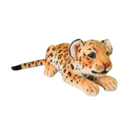Tikwisdom Lying Cheetah Doll, Plush Toy - Plush Toy Leopard, Plush Toy Cat, for Jungle Theme, Decoration, Cuddling, Gifts for Boys and Girls (Yellow 30 cm)