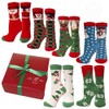 Gilbin Super Soft Fuzzy Calcetines antideslizantes, rayas, 6 pares, Christmas