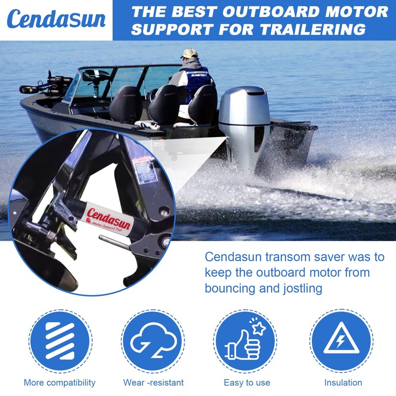 Outboard Transom Saver Trailering Support and Steer Stops, Wedge Outboard